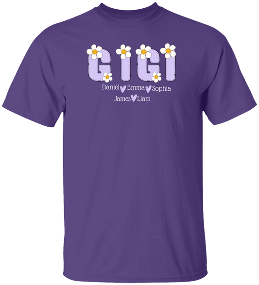 Custom Gigi Daisy Grandkids Mother's Day T-Shirt