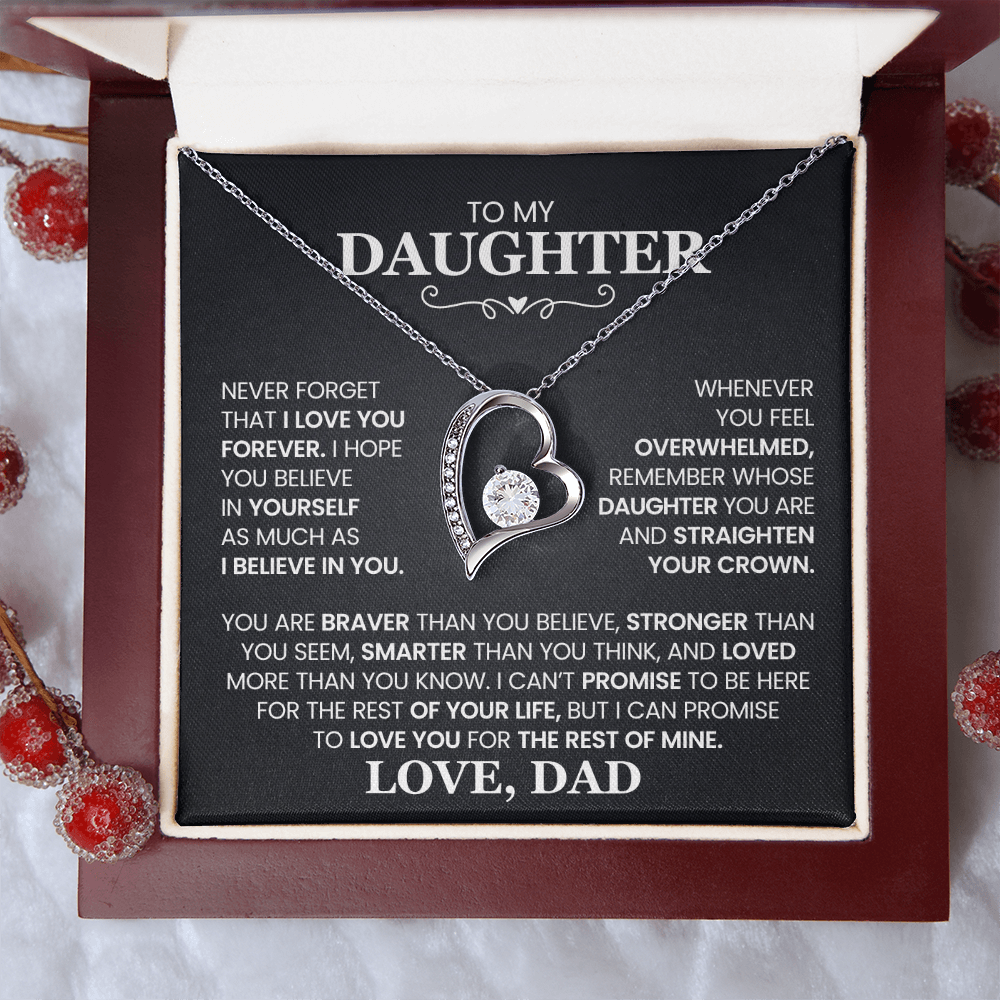 To my Daughter- Love Dad forever love necklace