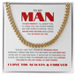To my Man I My missing piecei Cuban Link Chain Gift