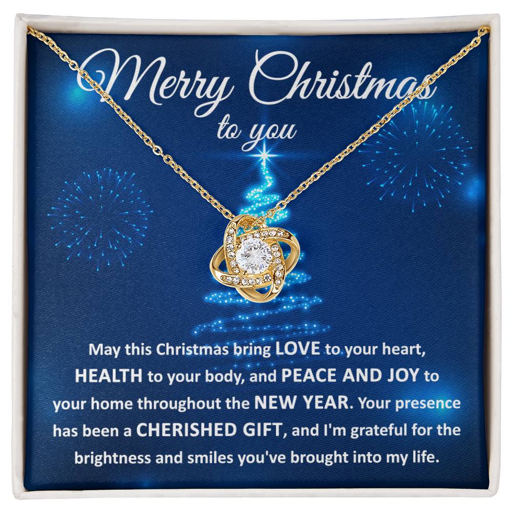 Merry Christmas- Your Heart Love Knot Necklace