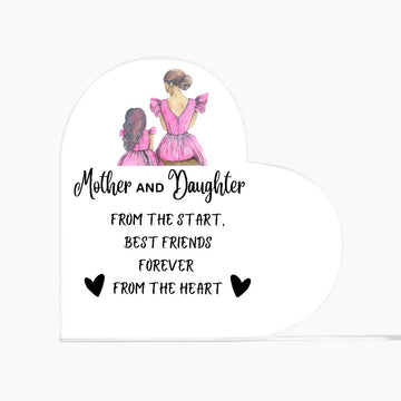 Mother and Daughter Acrylic Heart