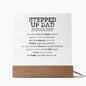 Stepped up Dad acrylic square plaque