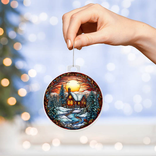 Christmas house acrylic Ornament