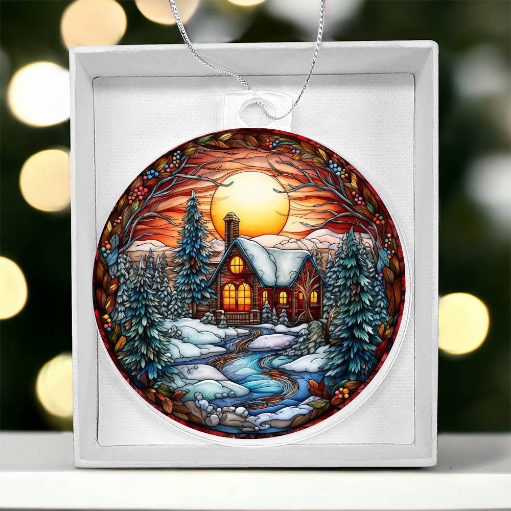 Christmas house acrylic Ornament