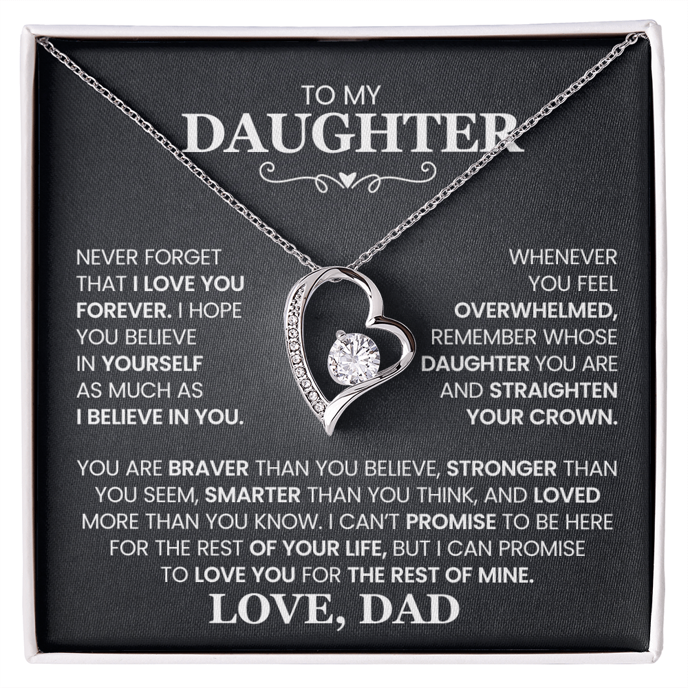 To my Daughter- Love Dad forever love necklace