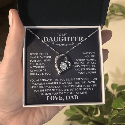 To my Daughter- Love Dad  forever love necklace