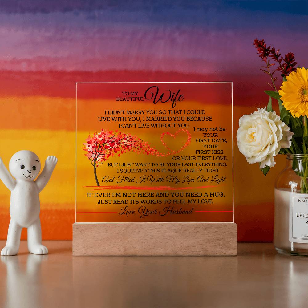 To my Beautiful Wife acrylic plaque