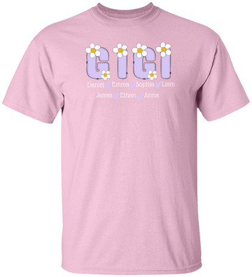 Custom Gigi Daisy Grandkids Mother's Day T-Shirt