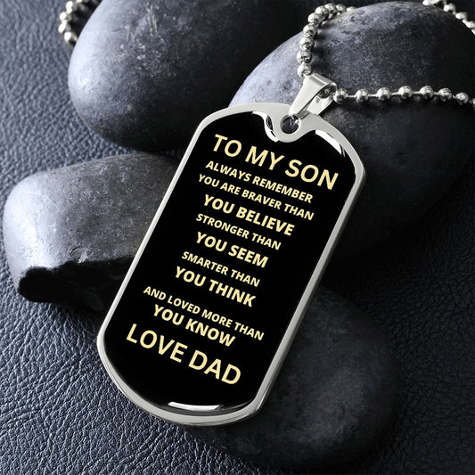 To My Son - Dogtag - Dad
