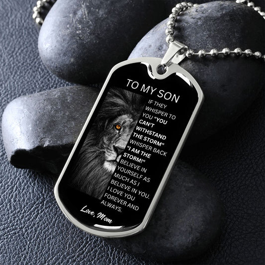 To My Son - Dog Tag - Mom