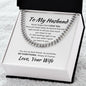 To My Husband - Cuban Link Chain