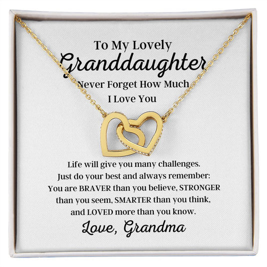 To My Lovely Granddaughter - Interlocking Hearts