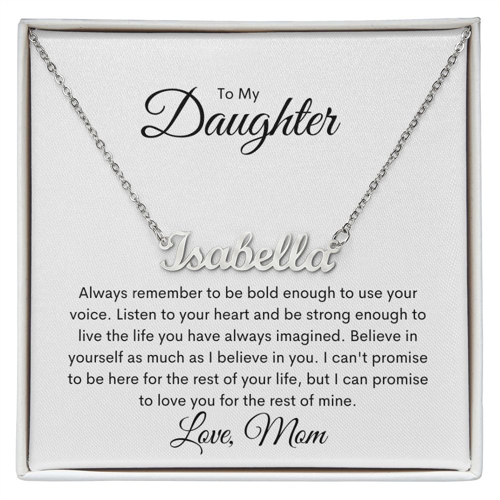 Daughter Name Necklace - Love Mom