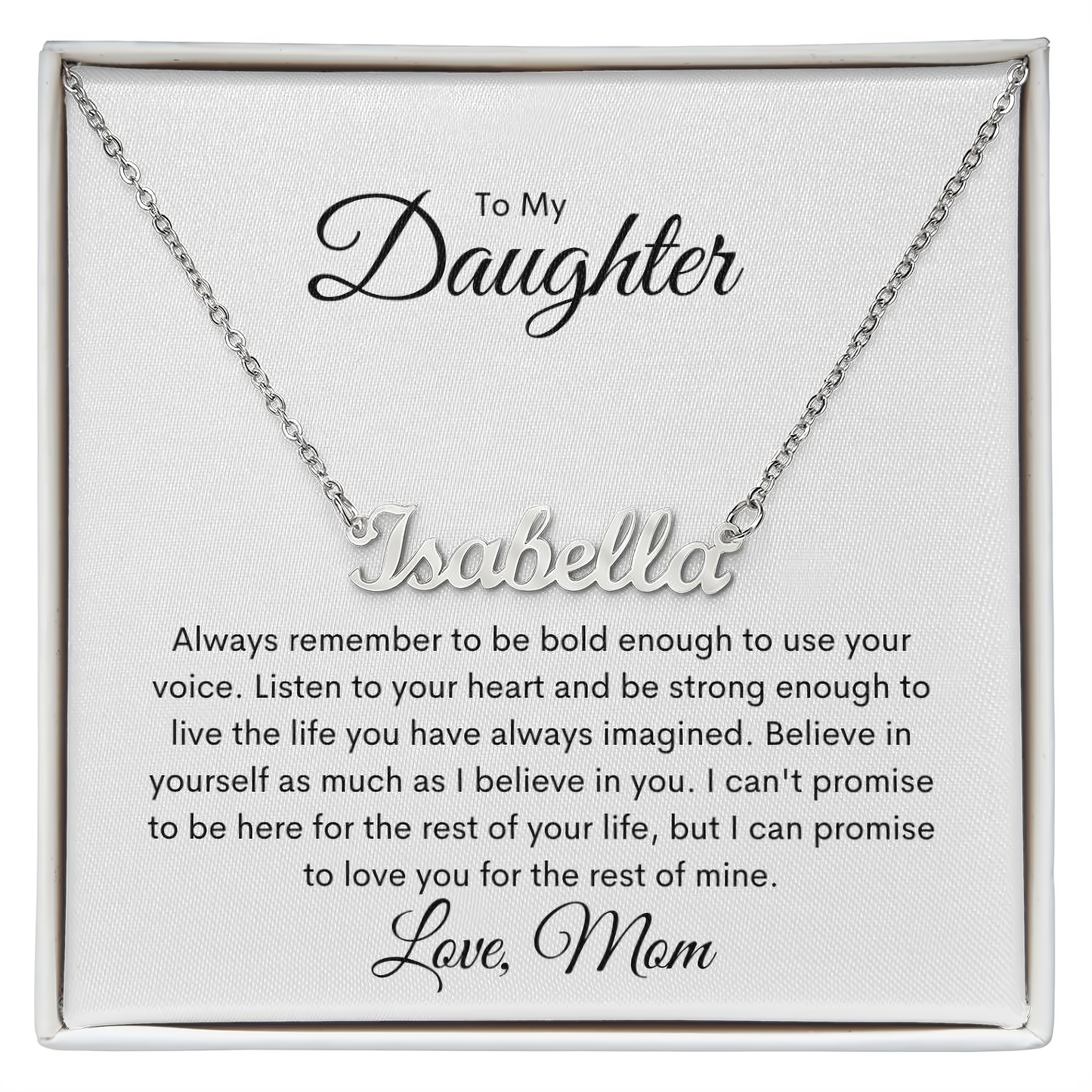 Daughter Name Necklace - Love Mom