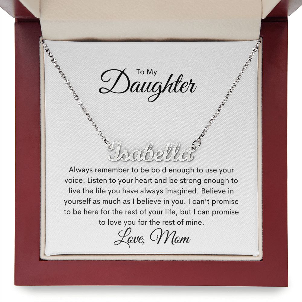 Daughter Name Necklace - Love Mom