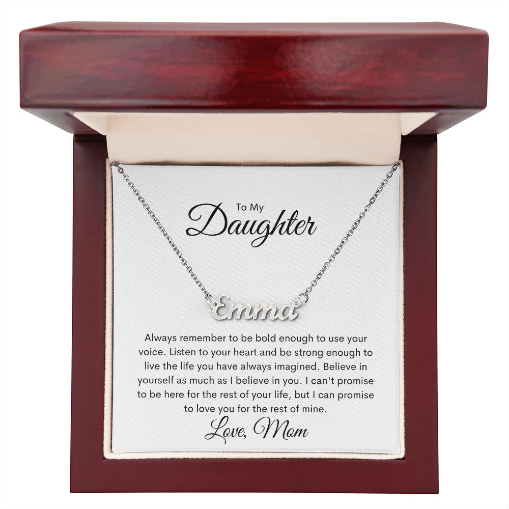 Daughter Name Necklace - Love Mom