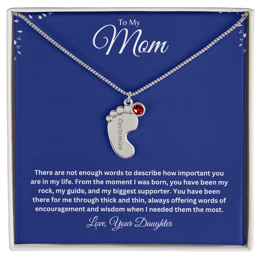 Mom Engraved Baby Feet