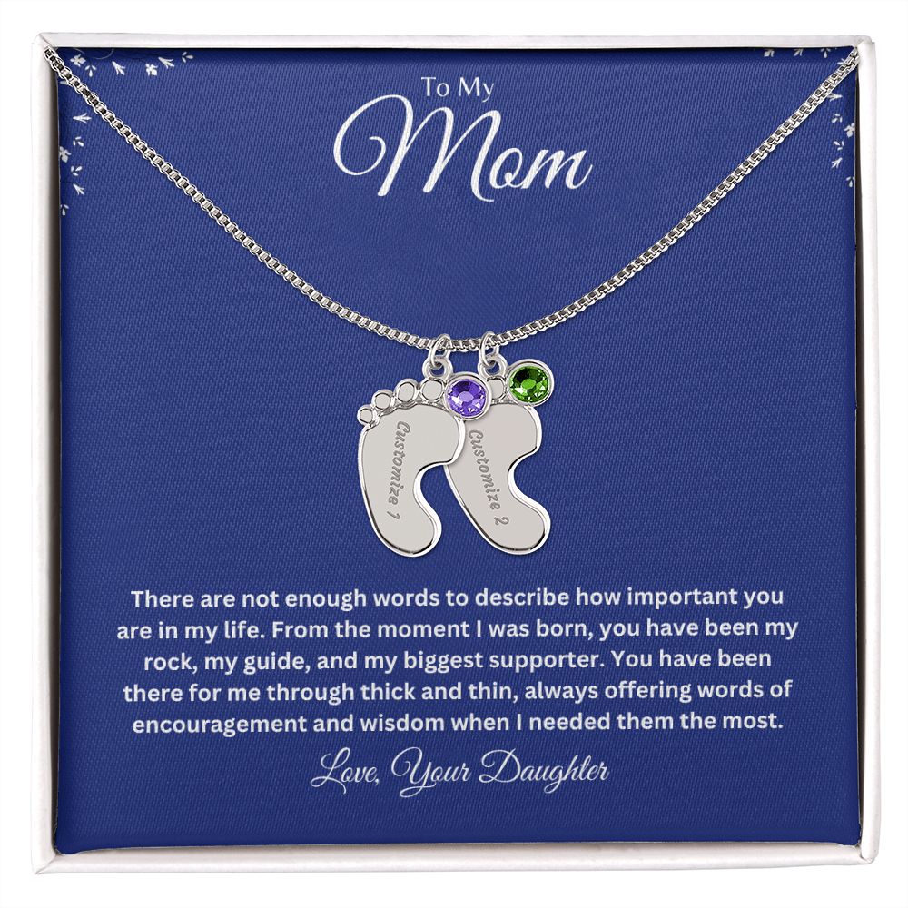 Mom Engraved Baby Feet