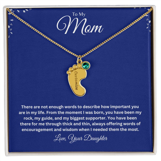 Mom Engraved Baby Feet