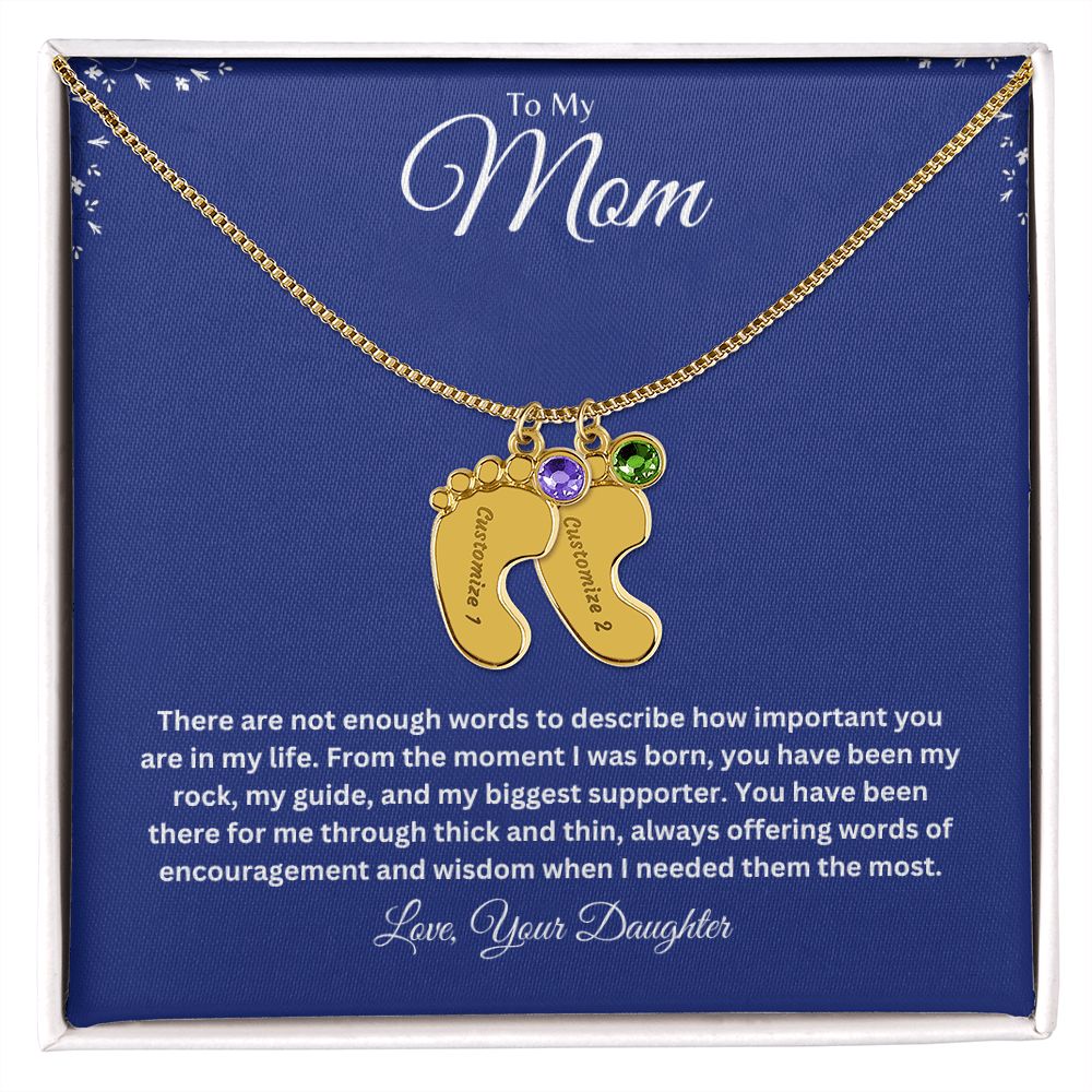 Mom Engraved Baby Feet
