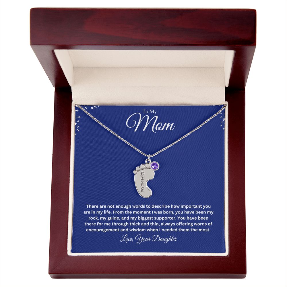 Mom Engraved Baby Feet