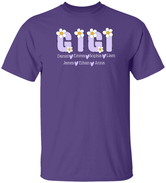 Custom Gigi Daisy Grandkids Mother's Day T-Shirt