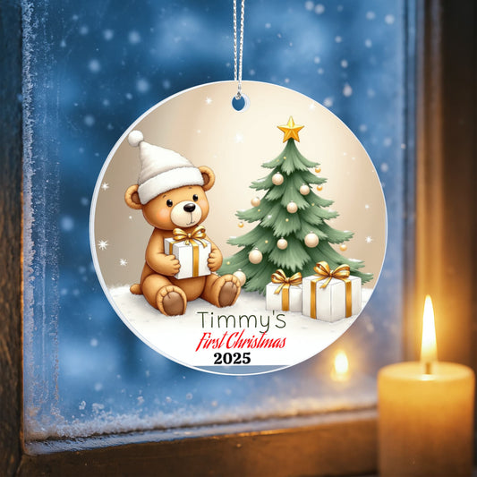 Acrylic Baby First Christmas Ornament 2025,