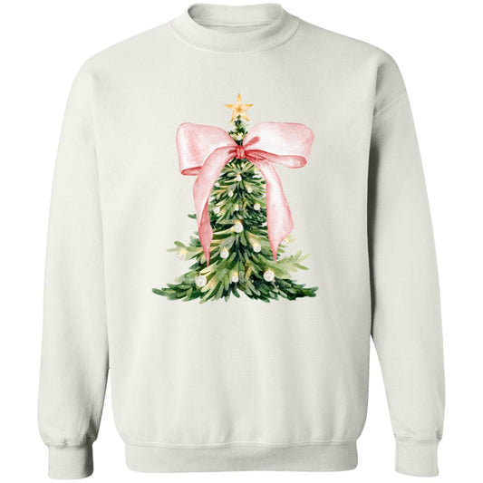 Pink Christmas Tree Bow T-Shirt and Sweatshirt