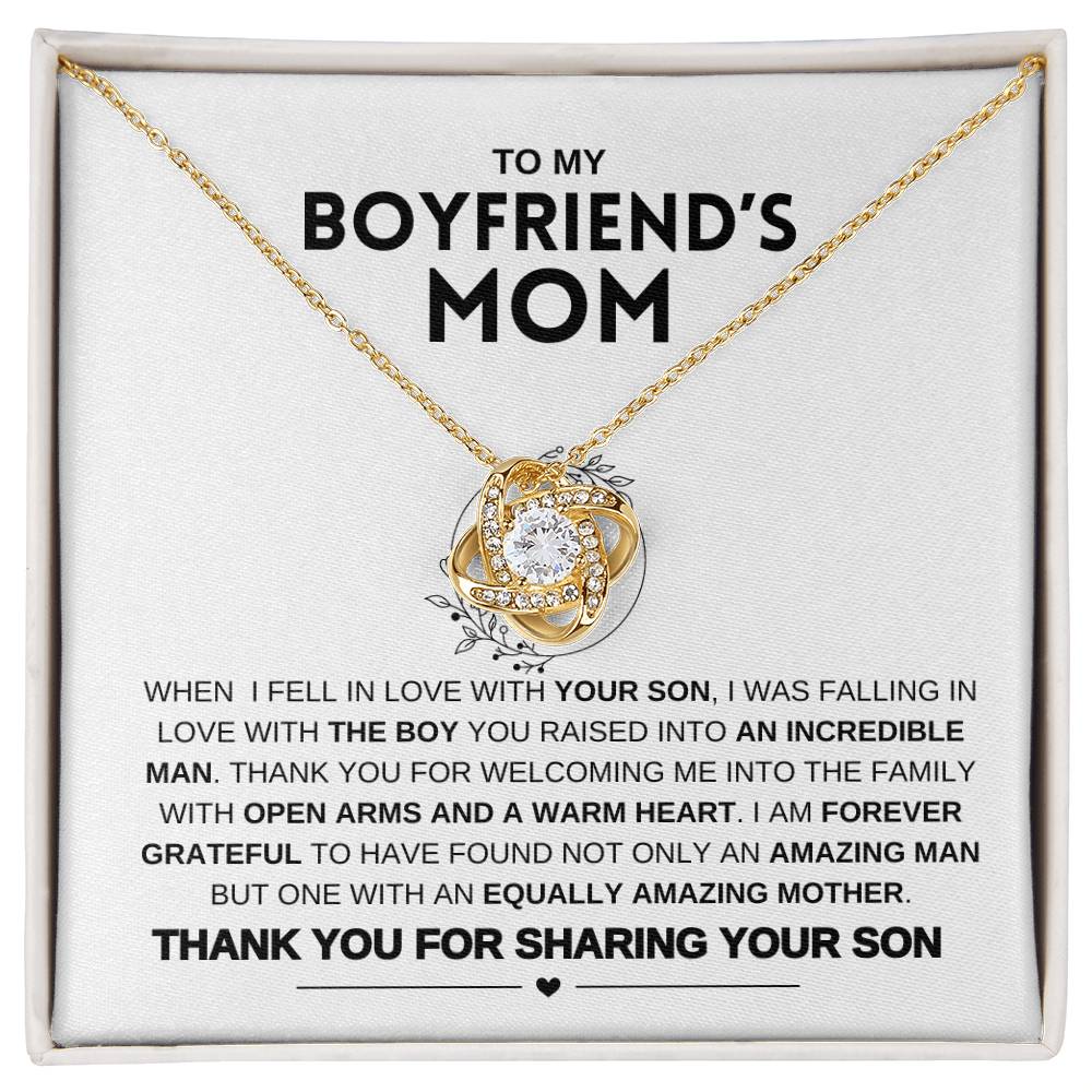 To My Boyfriend's MomI Love Knot Necklace I Mother's day Gift