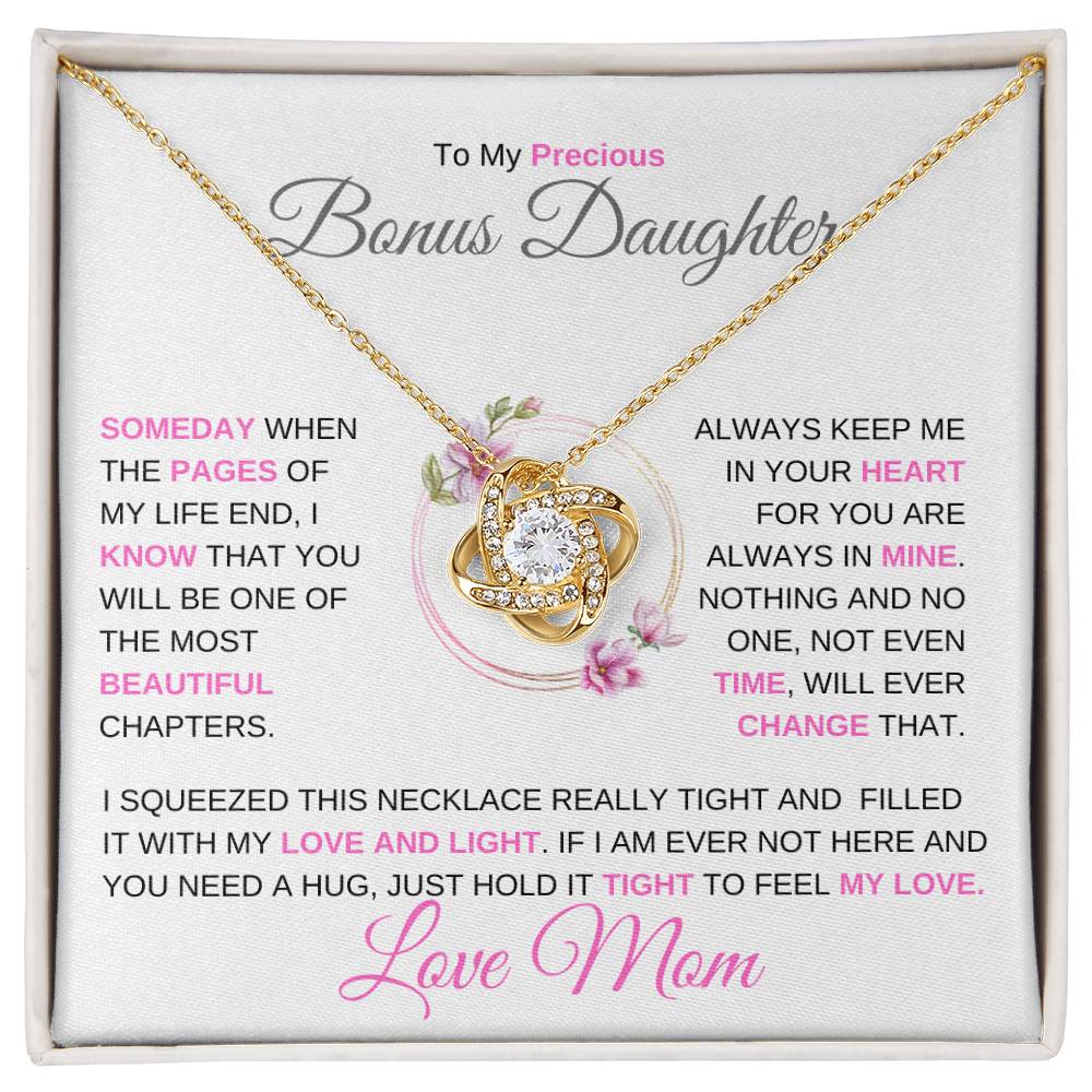 To my Bonus Daughter I Love knot necklace