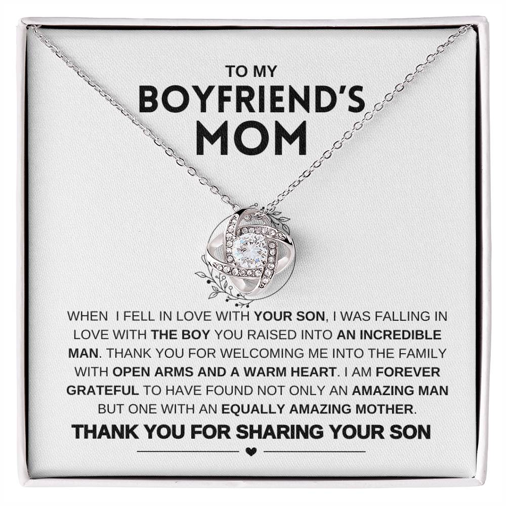 To My Boyfriend's MomI Love Knot Necklace I Mother's day Gift