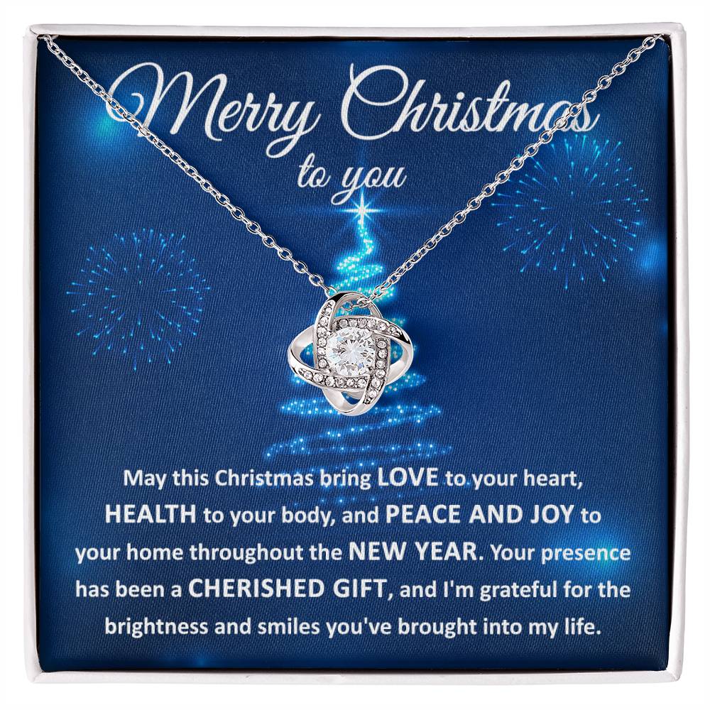 Merry Christmas- Your Heart Love Knot Necklace