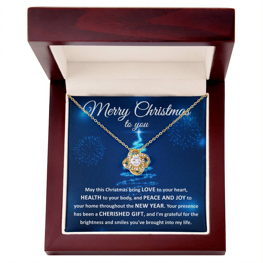 Merry Christmas- Your Heart Love Knot Necklace