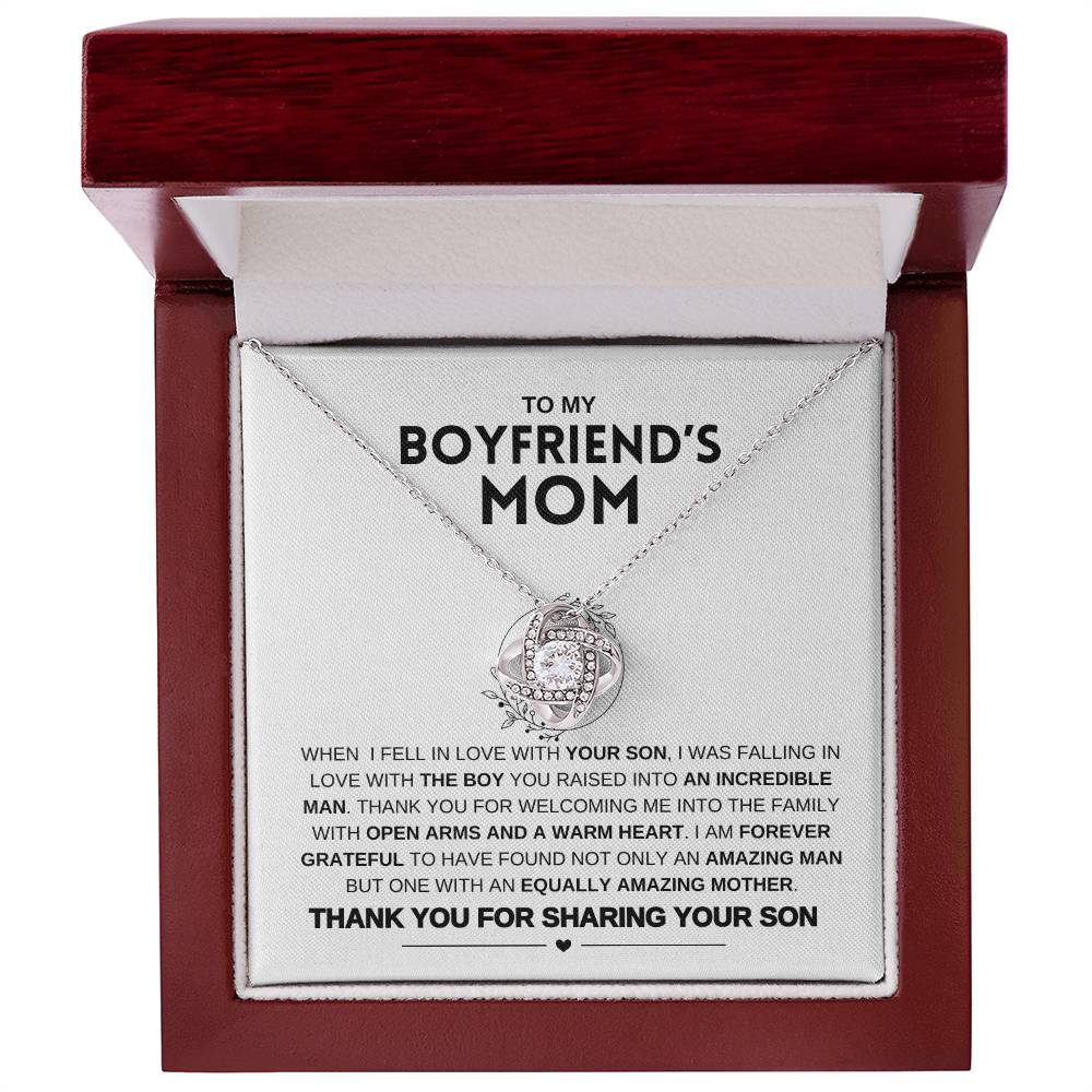 To My Boyfriend's MomI Love Knot Necklace I Mother's day Gift