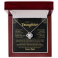 To My Daughter-I WILL ALWAYS BE YOR BIGGEST FAN- LOVE KNOT NECKLACE
