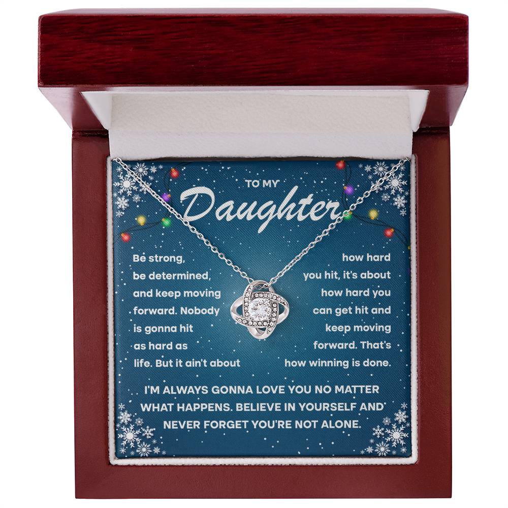 Daughter - Keep Moving Forward - Love Knot Necklace