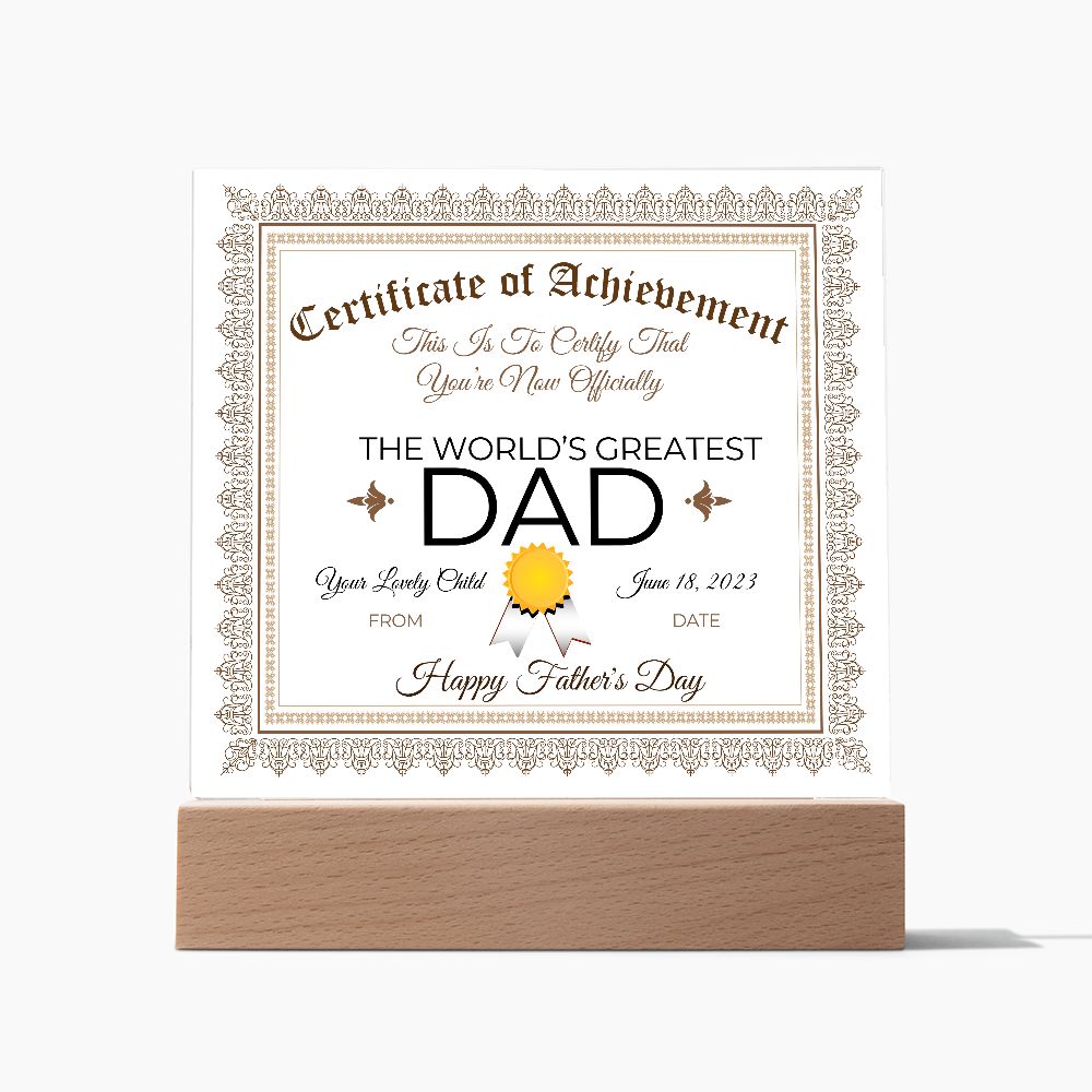 DAD Acrylic Square Plaque