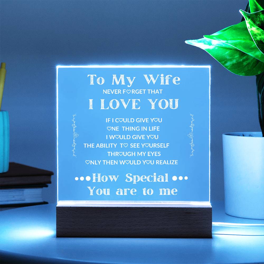 To My Wife  Square LED Acrylic Plaque