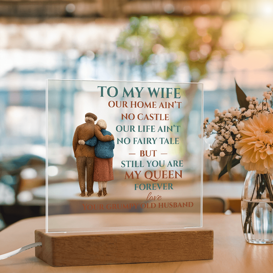 Forever My Queen — A Love That Never Fades Acrylic Plaque