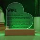 To My Wife Heart Plaque