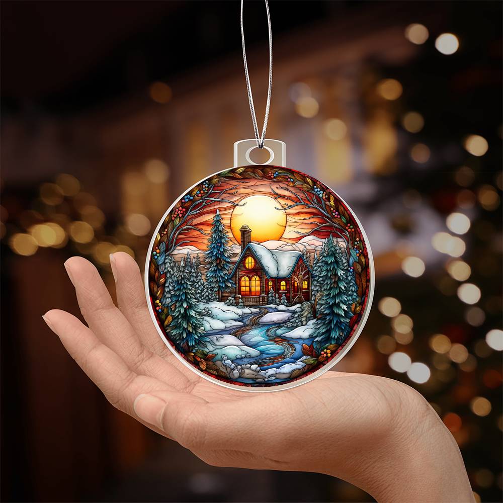 Christmas house acrylic Ornament