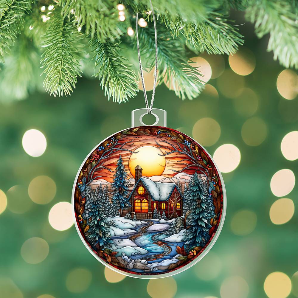 Christmas house acrylic Ornament