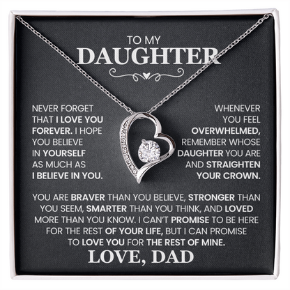 To my Daughter- Love Dad  forever love necklace