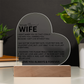 To My Wife Heart Plaque