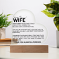 To My Wife Heart Plaque