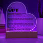 To My Wife Heart Plaque