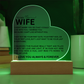 To My Wife Heart Plaque