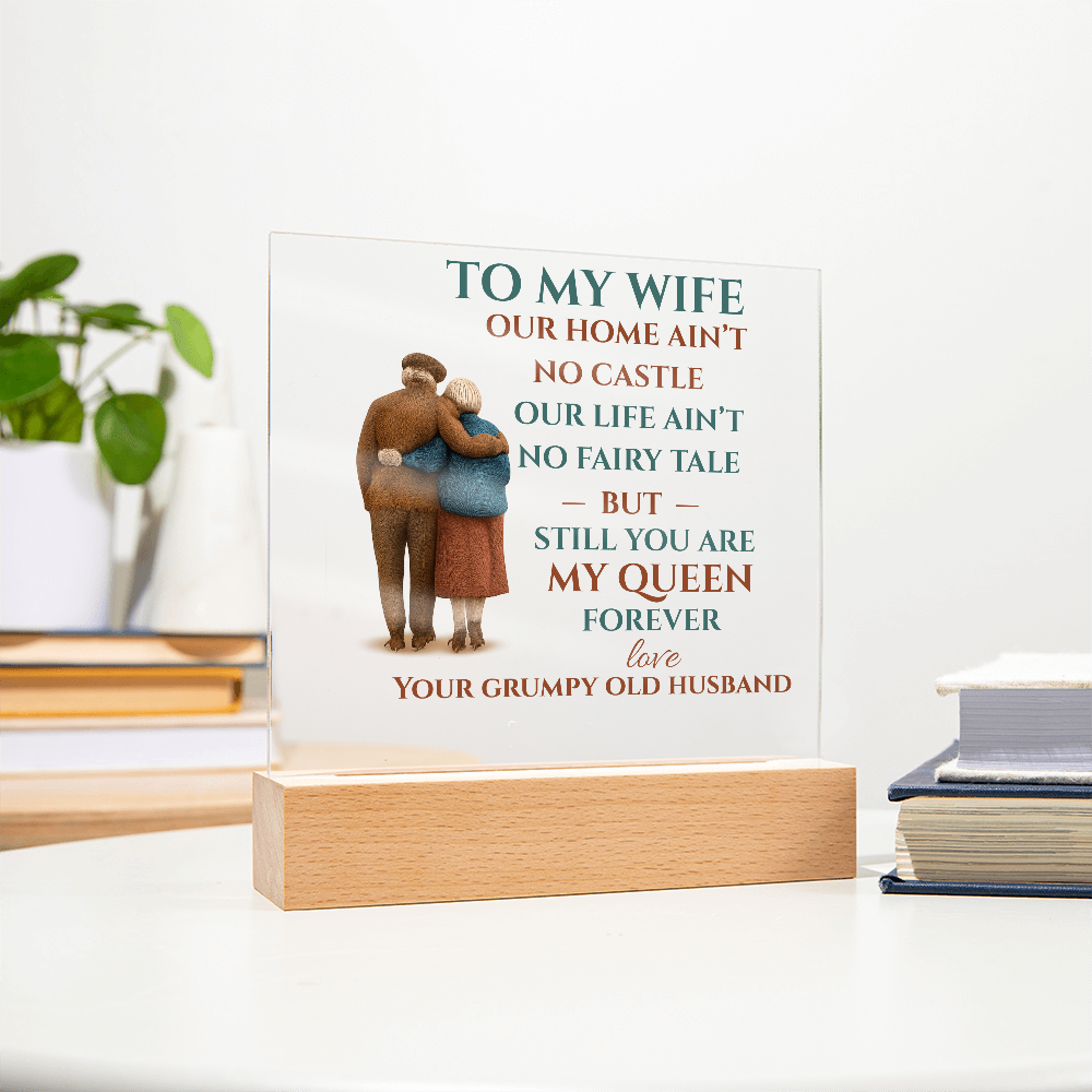 Forever My Queen — A Love That Never Fades Acrylic Plaque