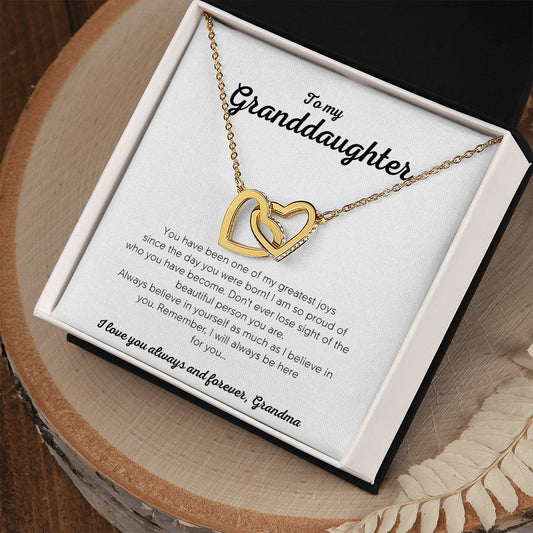 To My Granddaughter - Interlocking Hearts