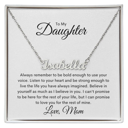 Daughter Name Necklace - Love Mom